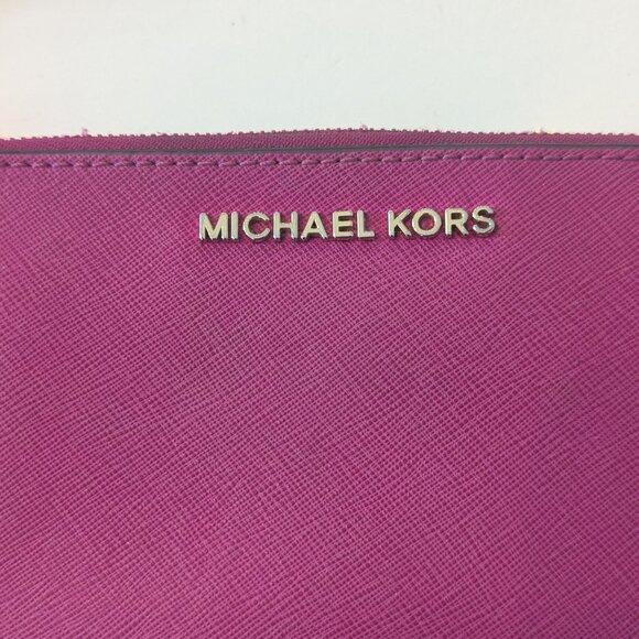 Michael Kors Fuchsia Jet Setter Leather Wallet – Double Zip - Picture 2 of 9